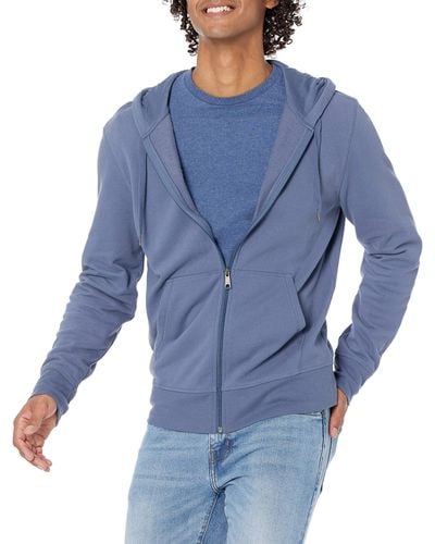 Amazon Essentials Lichtgewicht Sweatshirt Met Capuchon Van Franse Badstof Met Volledige Ritssluiting - Blauw