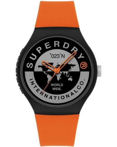 Superdry Analoger Quarz Uhr mit Silicone Armband SYG279BO - Orange