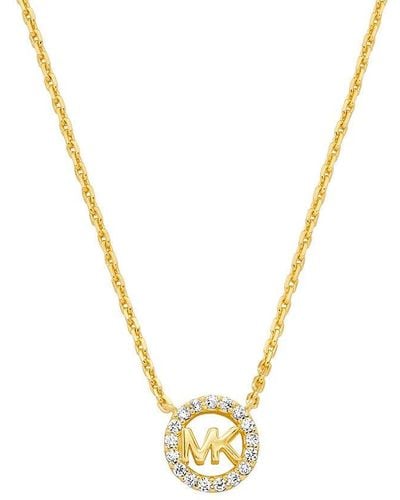 Michael Kors Collana da donna Premium Kors MK con pendente in argento sterling tonalità oro - Metallizzato