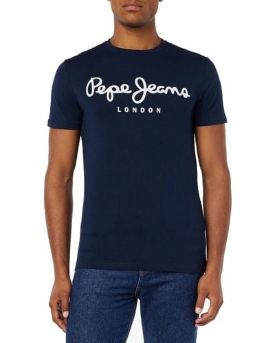 Pepe Jeans Original Stretch T-shirt T Shirt - Blue
