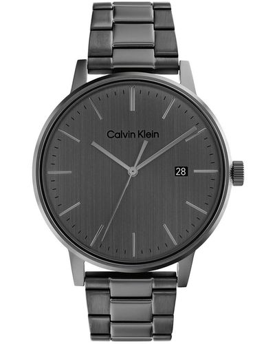 Calvin Klein Montre Analogique à Quartz pour avec Bracelet en Acier Inoxydable Gris - 25200054 - Multicolore