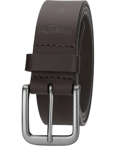 Wrangler 's Full Grain Genuine Leather 35mm Thick Casual Belt For Jeans - Black