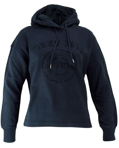 GANT Rel Tonal Graphic Hoodie Hooded Sweatshirt - Blue