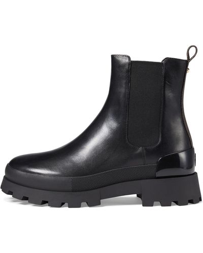 Michael Kors Rowan Leather Chelsea Boot Met Logo - Zwart