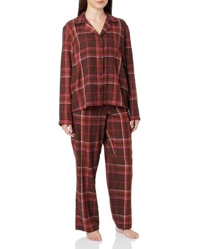 Tommy Hilfiger Full Flannel PJ Set Pyjama - Rouge