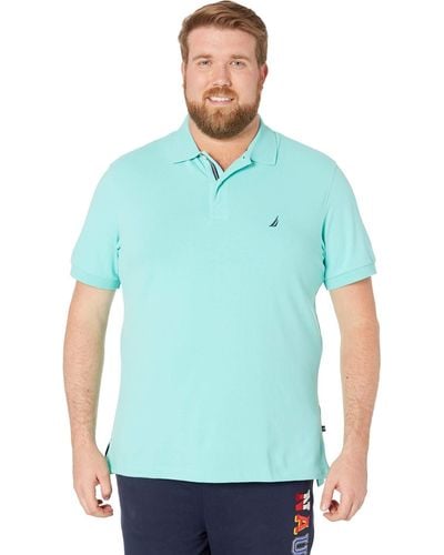 Nautica Big and Tall Short Sleeve Solid Deck Polo Shirt - Blu
