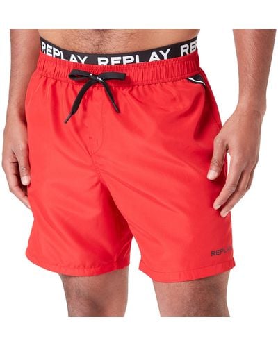 Replay Lm1096 Board Shorts - Red