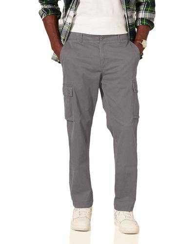Amazon Essentials Pantaloni cargo elasticizzati dal taglio dritto - Grigio