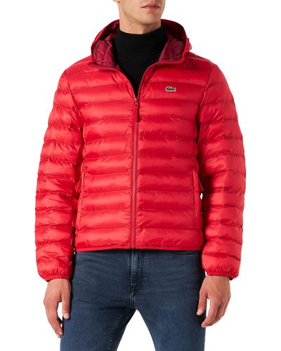 Lacoste Doudoune avec Capuche Rouge M-L