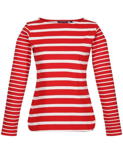 Regatta Farida T-Shirt aus Baumwolle mit Streifen - Rot