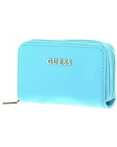 Guess Double Zip Mini Wallet Aqua - Blu