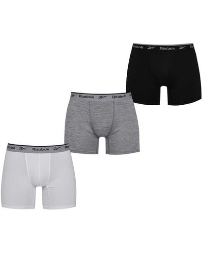 Reebok S Sports Trunk Ainslie 3pk Black/White/Grey Marl Boxer Shorts - Grau
