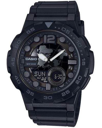 G-Shock Orologio Analogico-Digitale al Quarzo Uomo con Cinturino in Resina AEQ-100W-1BVCF - Nero