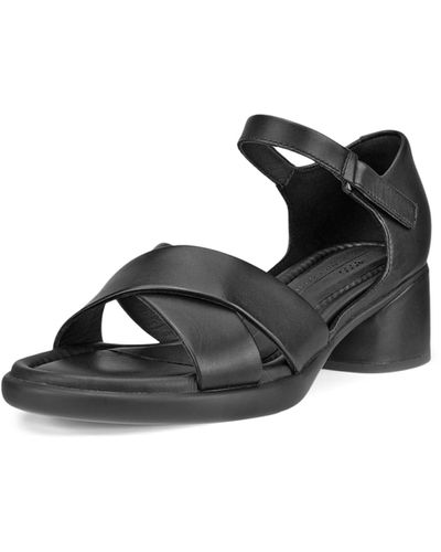 Ecco Sculpted 35 Luxe Ankle Strap Heeled Sandal - Black