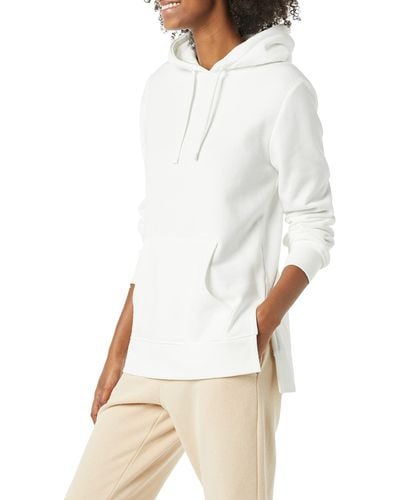 Amazon Essentials Sudadera tipo túnica con capucha en felpa francesa Mujer - Blanco
