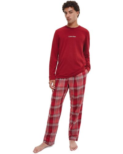 Calvin Klein Hosen-Pyjama-Set – Modern Structure - Rot