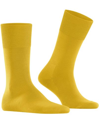 FALKE Climawool Socks Sustainable Lyocell Merino Wool Black Grey More Colours Mid-calf Length Thermo-regulating Warm Breathable Plain - Yellow