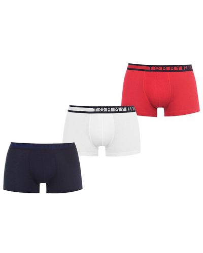 Tommy Hilfiger Core Logo Waistband 3 Pack Trunk Boxershorts - Rood