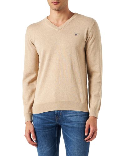 GANT Classic Cotton V-Neck KLASSISCHER Baumwollpullover MIT V-Ausschnitt - Blau