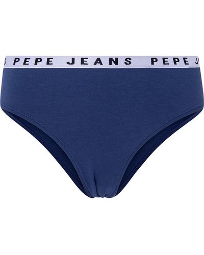 Pepe Jeans Vrouwen Solid Braziliaanse Bikini Stijl Ondergoed - Blauw