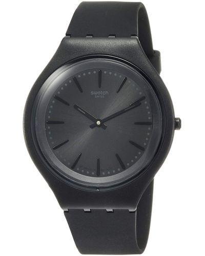 Swatch Analog Quarz Uhr mit Silikon Armband SVUB103 - Schwarz