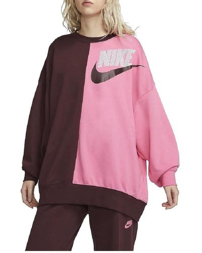 Nike Flece Oversize Sweater Sweatshirt XS - Rot