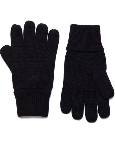 Superdry Knitted Logo Gloves Mittens, - Black