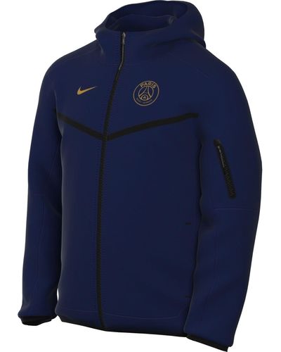 Nike Felpa con cappuccio e zip a tutta lunghezza paris saint-germain tech fleece windrunner - Blu
