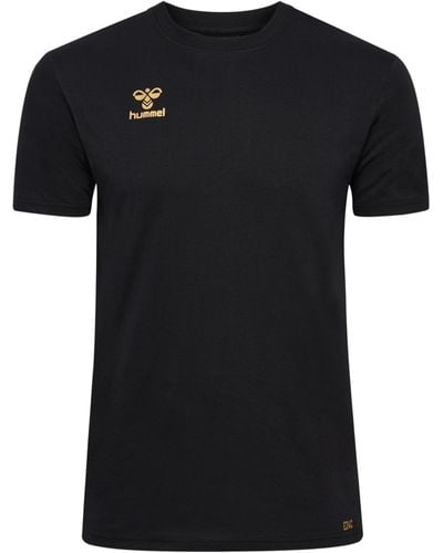 Hummel Teamsport Textil - T-Shirts hmlE24C Cotton T-Shirt schwarzgold