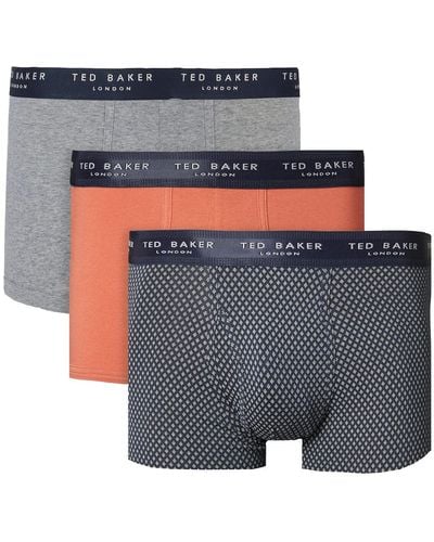 Ted Baker 3-Pack Cotton Fashion Trunk Badehose - Grau