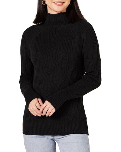 Amazon Essentials Suéter de Cuello Embudo Suave al Tacto - Negro