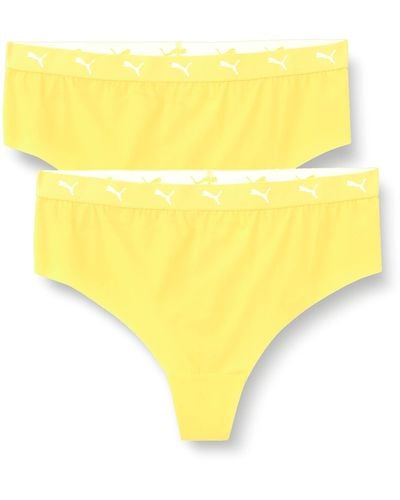 PUMA High Waist Sporty Underwear - Yellow