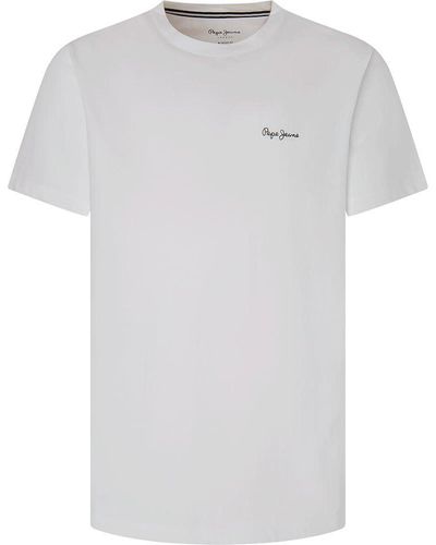Pepe Jeans Solid Short Sleeve T-shirt Pyjama L White