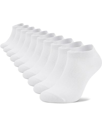 HIKARO Socken 35-38 Sneaker Socken 10 Paar Sportsocken Weiß Kurze Halbsocken Baumwolle,Weiß,35-38