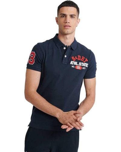 Superdry Classic SUPERSTATE S/S Polo Poloshirt - Blau