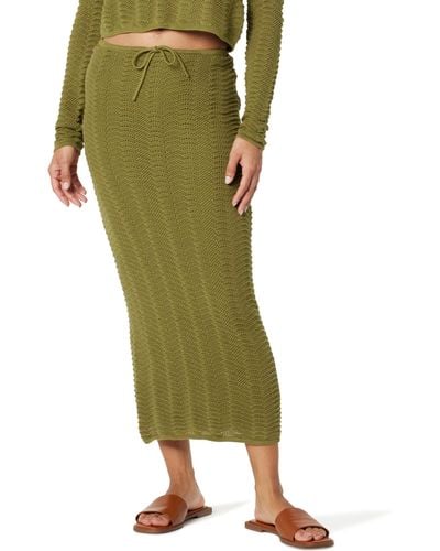The Drop Makayla Crochet Midi Skirt - Green