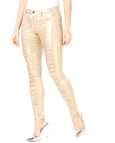 Guess Jeans da donna a vita medio alta sexy metallizzati - Neutro