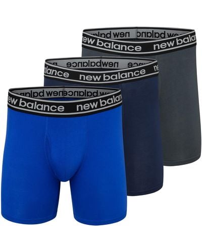 New Balance Viscose Performance Boxer Briefs Underwear - Blue