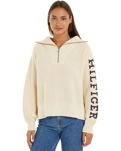 Tommy Hilfiger Pullover Sweater Strickpullover - Natur