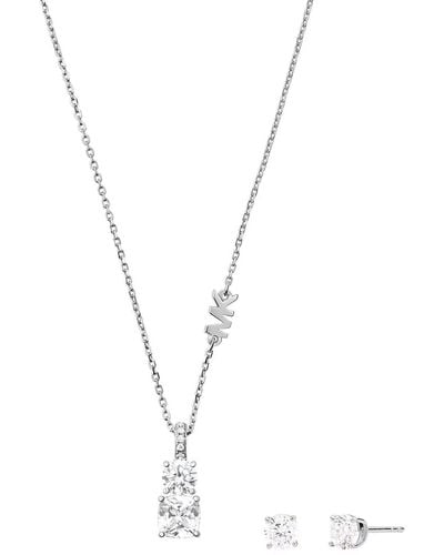 Michael Kors Premium SILVER Tone Sterling Silber Halskette für - MKC1545AN040 - Weiß