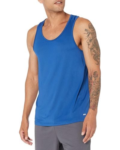Amazon Essentials Camiseta Tech de Tirantes en Tejido Elástico Hombre - Azul