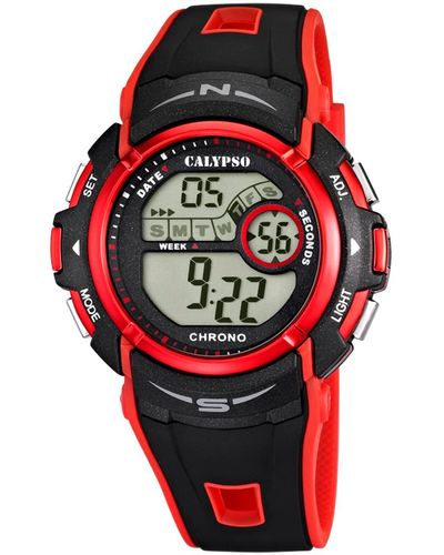 Calypso St. Barth Adult Digital Quartz Watch With Plastic Strap K5610/5 - Red