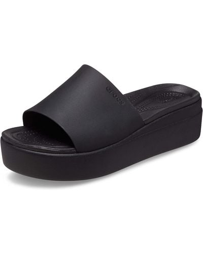 Crocs™ Brooklyn Slide Sandaal Voor - Zwart