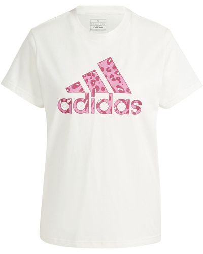 adidas T-shirt Met Dierenprint Voor - Wit