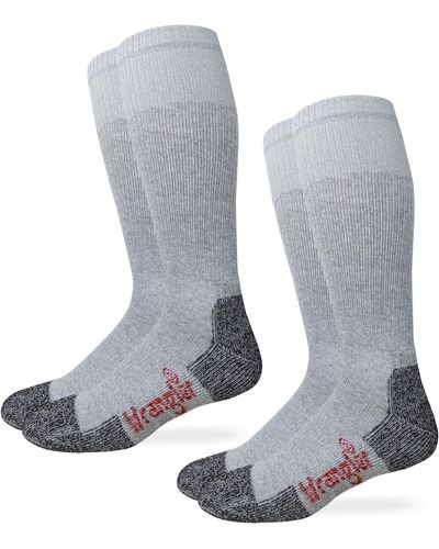 Wrangler Riggs S Cotton Over The Calf Work Boot Socks 2 Pair Pack - Grey