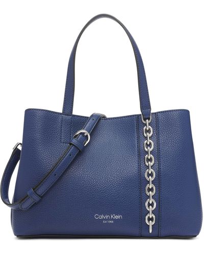 Calvin Klein Adeline Triple Compartment Satchel - Blue