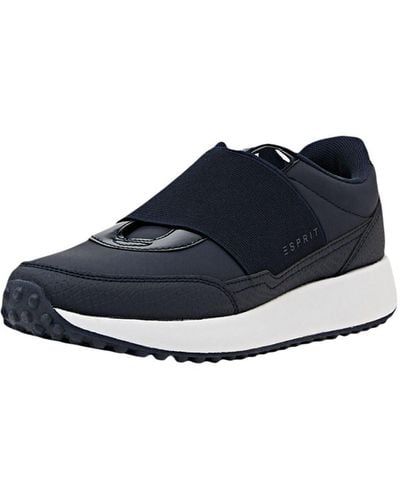 Esprit Instapsneakers Van Imitatieleer - Blauw