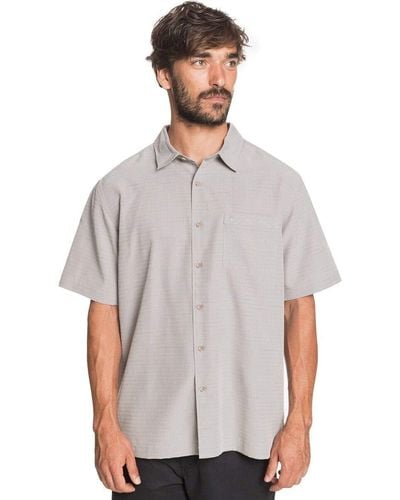 Quiksilver Mens Centinela 4 Up Comfort Fit Pocket Collared Button Down Shirt - Grey
