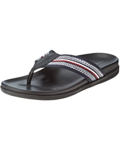 Tommy Hilfiger Corporate Mix Leren Sandaal - Zwart