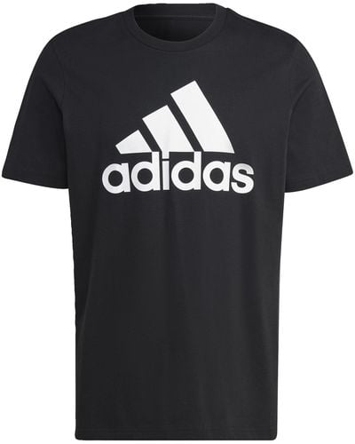 adidas Essentials Single Jersey Big Logo Short Sleeve T-shirt Uomo - Nero